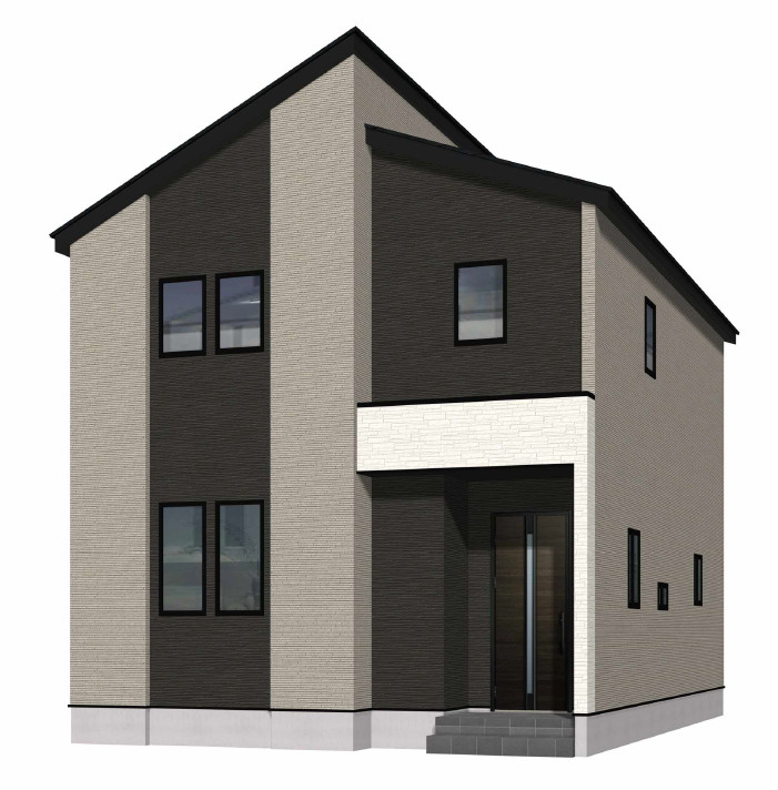 ーAdobeーアドブルー小倉北区木町2丁目3期　【小倉北区　新築戸建て】の外観パース|ーAdobeーアドブルー小倉北区木町2丁目3期　【小倉北区　新築戸建て】