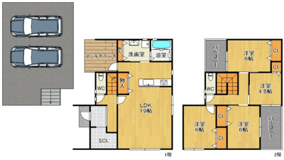 【土地図＋建物プラン例】 | 三田市友が丘3丁目【条件付き売土地】
