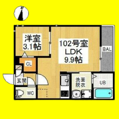 GRANDTIC黒川　名古屋市賃貸　仲介手数料無料の間取り