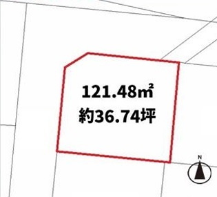 日高市高萩　建築条件なし売地　JR川越線『武蔵高萩駅』徒歩14分　【高萩小学区】の土地図
