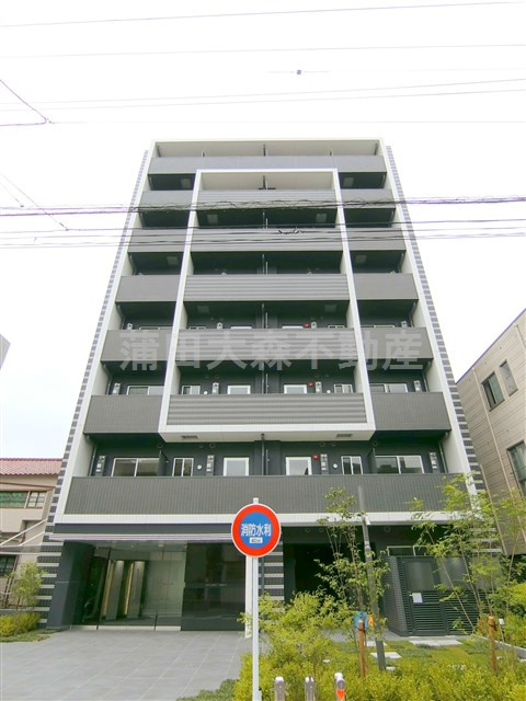 アジールコート蒲田の外観|2020年7月築　RC鉄筋コンクリート造地上8階建て1DK～1LDK総戸数29戸
東京都大田区西蒲田8丁目　JR京浜東北線蒲田駅徒歩6分、東急イケアg味仙蓮沼駅徒歩8分