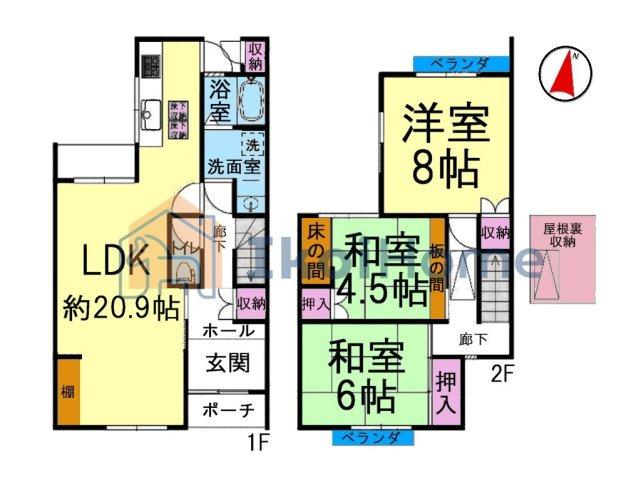 神戸市西区糀台４丁目　中古戸建の間取り|【ホームページに現地動画掲載中】●年中無休：当日予約可●1階LDK約20.9帖で広々した大空間です！