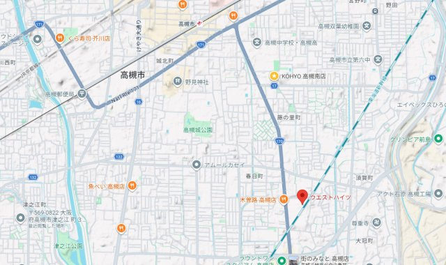 ウエストハイツP1の地図