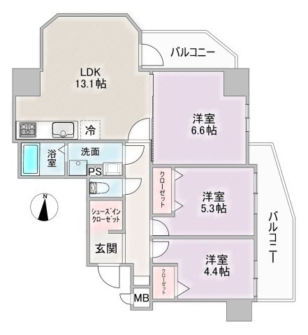 ユニーブル神丘マンションの間取り
