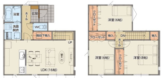 【間取り】 | 大館市字観音堂・分譲地　H区画　☆くらしあ☆　月々６２，１９４円～