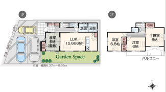 【間取り】 | 岐阜市茜部菱野新築建売限定1邸！南西角地！お車スペース3台可能！茜部小学校まで徒歩5分！ | 岐阜市茜部菱野新築建売限定1邸！南西角地！お車スペース3台可能！茜部小学校まで徒歩5分！