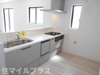 【キッチン】 | 郡山市富久山町八山田新築一戸建て2棟 | コンパクトなキッチンで掃除もラクラク