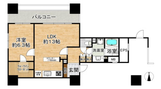 【間取り】 | リストレジデンス辻堂タワー | 17階部分、角部屋、富士山・海が望める開放感のあるお部屋です！