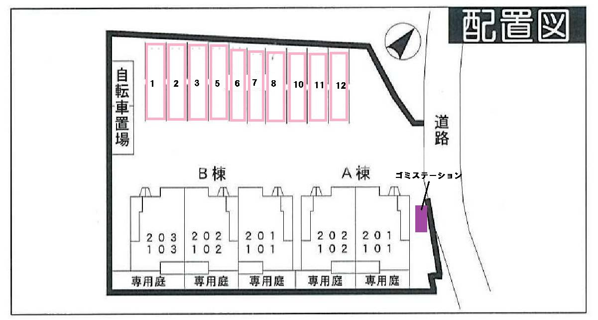 シャルムクレインＢの区画図
