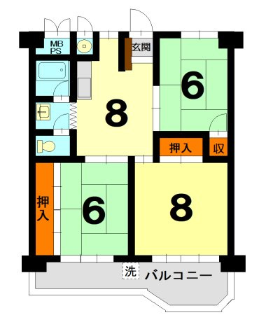 【間取り】 | 山科団地D棟