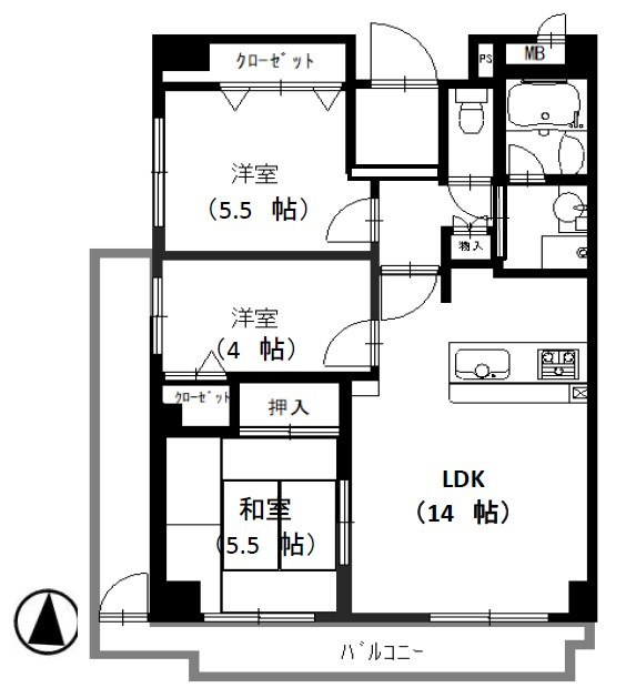 コモンパレス清水が丘の間取り