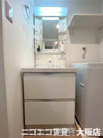 ハーモニーテラス東野中井ノ上町の洗面所|CG画像です。家具家電付きではありません