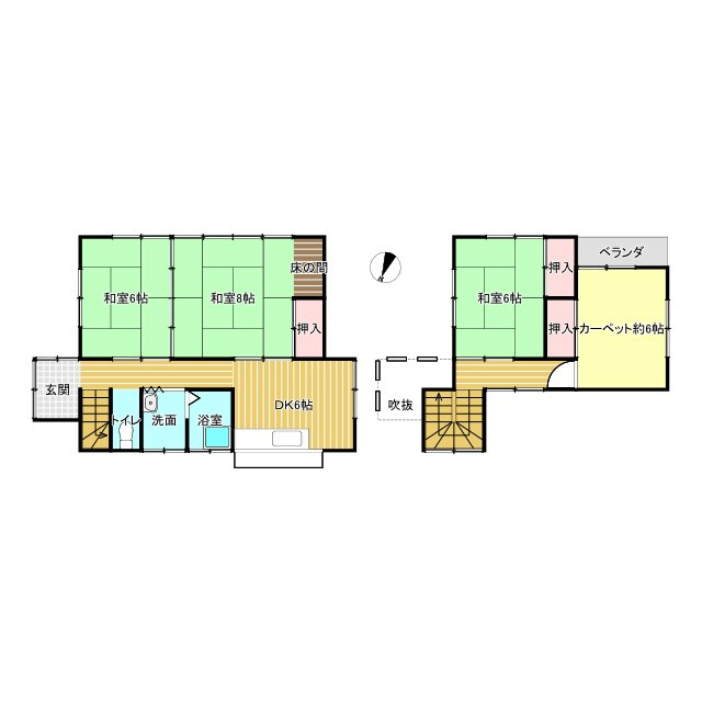 古河市茶屋新田中古戸建の間取り