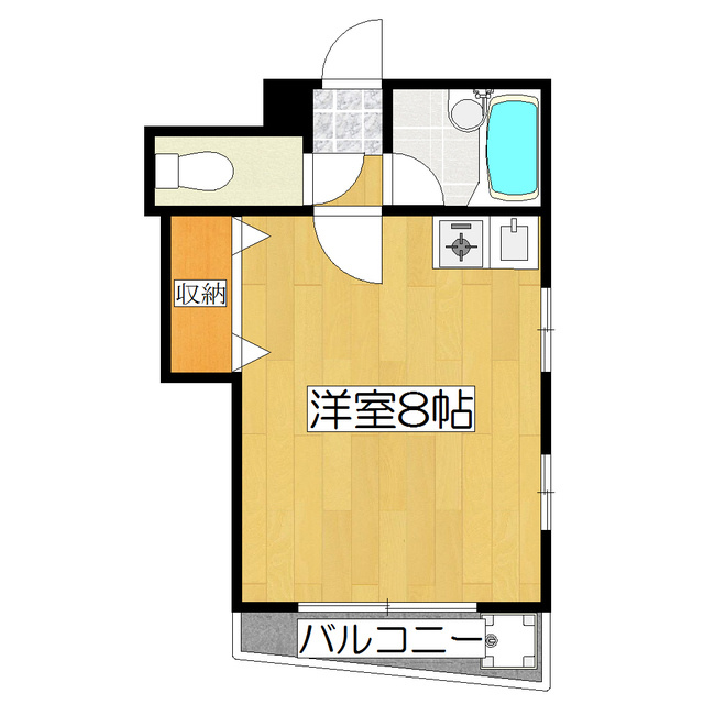 シャトレー千野の間取り|☆ワンルームの間取りです☆