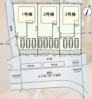 【区画図】 | 白河市東釜子新築一戸建て3棟