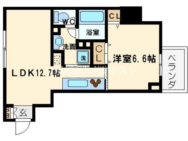 RIDGE北堀江（旧ルクレ北堀江）の間取り