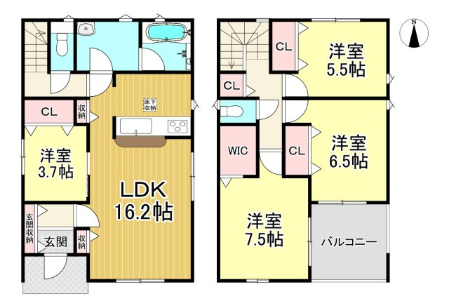 常滑市西阿野字半月　全4棟　3号棟の間取り|4LDK+WIC☆
