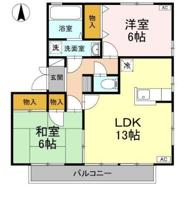 【間取り】 | カーサ･フォンテーヌ　A棟