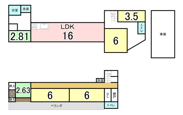 橋本市高野口町名古曽の間取り