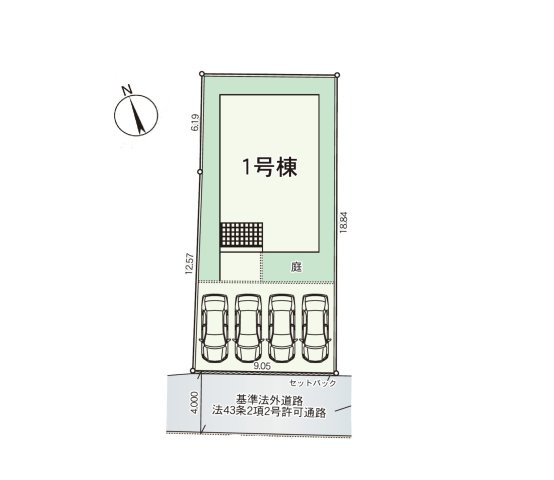 福岡市東区八田1丁目第11-1棟（1号棟）の区画図|配置図（1号棟）