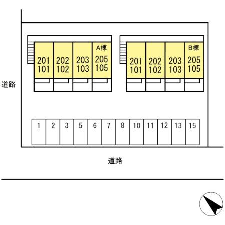 アペックス伏見　B棟　　刈谷市近郊の賃貸ならクラスホーム刈谷店の区画図