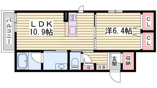 ヴィアソーレKの間取り