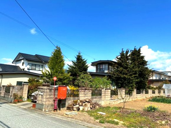 【売地】中山町大字長崎字上川原土地の外観|解体更地でのお引渡しになります。