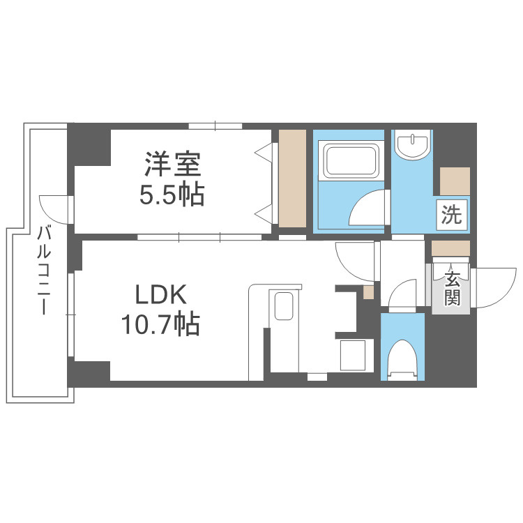 大阪市東淀川区東中島４丁目の賃貸マンションの間取り