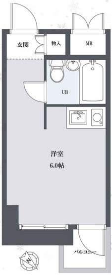 【間取り】 | グランメール池袋 | 南東向きのお部屋なので、陽当たり・通風良好です！