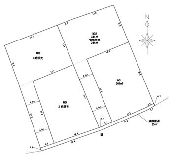日高市新堀　建築条件なし売地　JR川越線『高麗川駅』徒歩22分　【高麗川小学区】の土地図