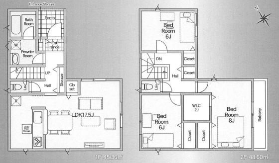 宮代町道佛第11　新築一戸建て　クレイドルガーデンの間取り|対面キッチンでお料理中も家族と会話を楽しめます♪