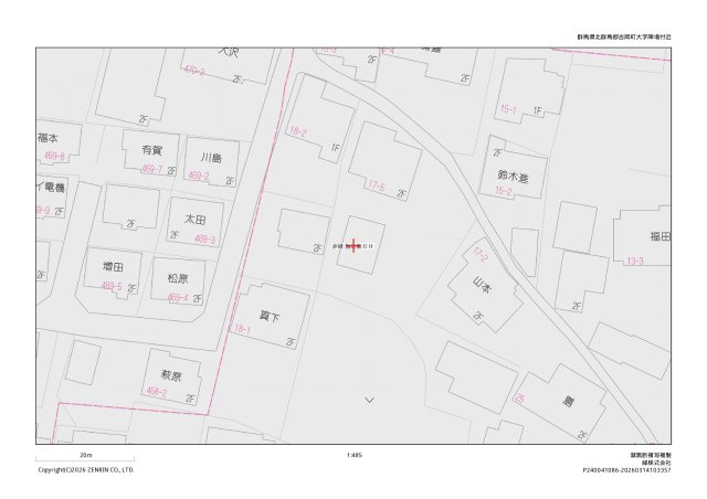 群馬県北群馬郡吉岡町陣場17-5の地図
