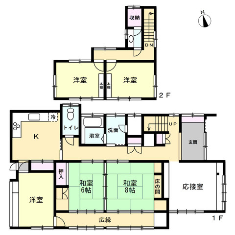 ■中郡大磯町国府新宿　建築条件なし　売地の区画図|現況ある建物の間取り図です◇