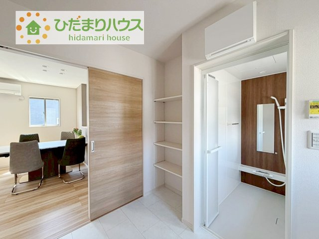 【収納】 | 常総市本石下第1期　新築戸建　11号棟 | 洗面所のリネン庫はタオルや肌着類などの収納に便利です！！