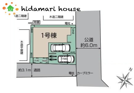 鴻巣市人形1丁目　新築戸建　ブルーミング01の区画図