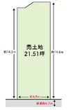 高槻市野田３丁目　建築条件なし土地の画像