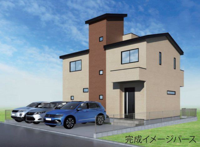 横浜市金沢区釜利谷東３丁目 新築戸建て【仲介手数料無料】カースペース3台の外観パース