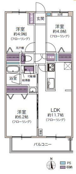 【間取り】 | ダイアパレス北大西