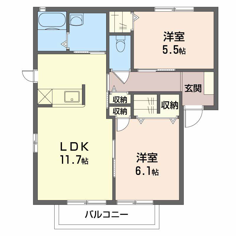 スプリングヒルズ虹ヶ丘A棟の間取り