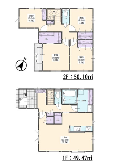 【間取り】 | 福岡市南区和田4丁目1期　1号棟（全3棟）【仲介手数料無料・0円】 | 平日、土日祝日もお好きな日時にご見学可能です。お気軽にお問合せ下さい。