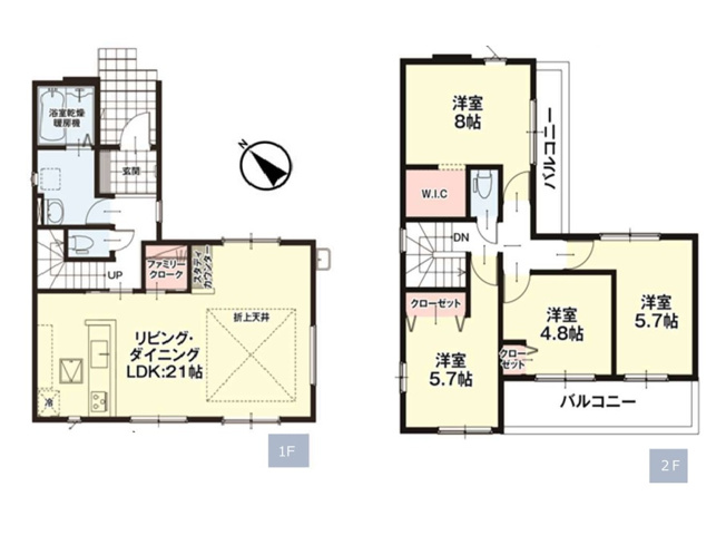 【間取り】 | 福岡市東区三苫2丁目3期　1号棟（全1棟）【仲介手数料無料・0円】 | 平日、土日祝日もお好きな日時にご見学可能です。お気軽にお問合せ下さい。