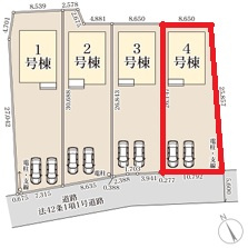 【区画図】 | Livele Garden.S　第1栃木都賀町平川　4号棟 | 【全4区画】各棟の詳細はお気軽にお問い合わせください☆