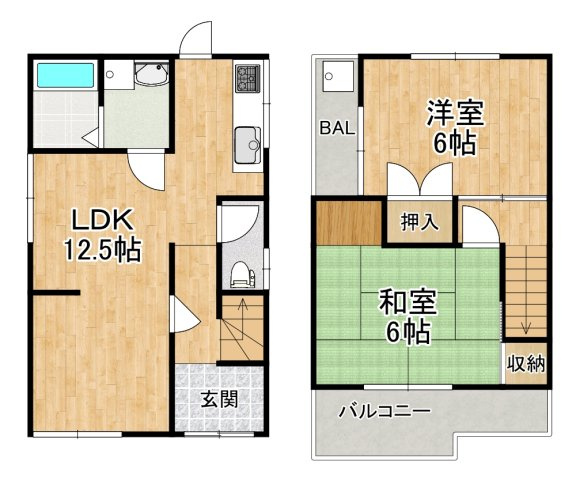 【間取り】 | 堺市中区深井北町貸家