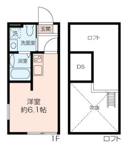 ロフト付きのおしゃれな1Rです！