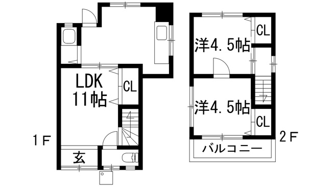 【間取り】 | 美園町貸家