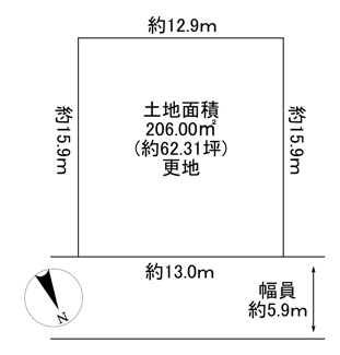 【土地図】 | 川西市清和台西4丁目2の61　2号地　建築条件なし土地