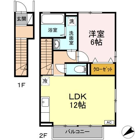 セジュール堂林 A棟の間取り