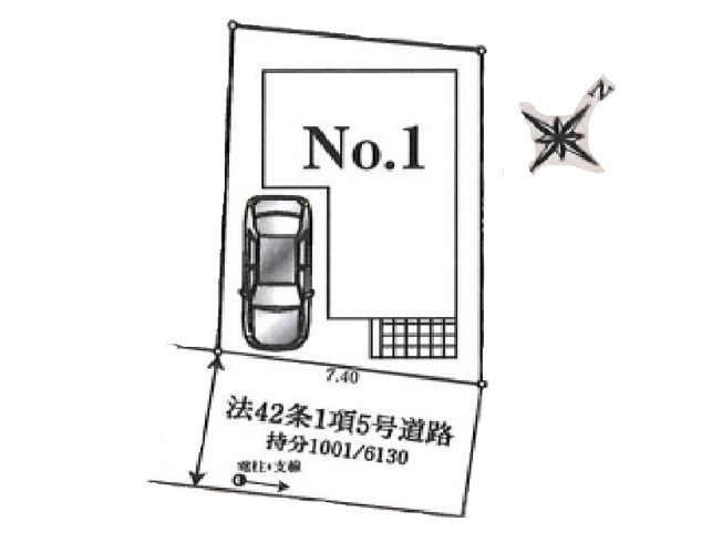 【区画図】 | 朝霞市宮戸4丁目　新築一戸建住宅　全1棟（朝霞店） | 敷地面積72.74㎡　東南道路で陽当たり良好です。