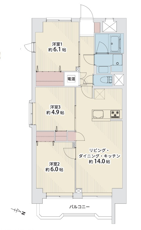 チサンマンション榴ヶ岡の間取り