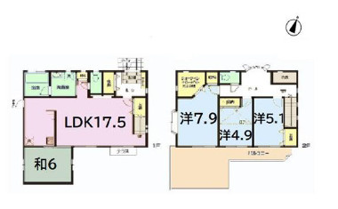 秦野市西大竹　中古戸建の間取り